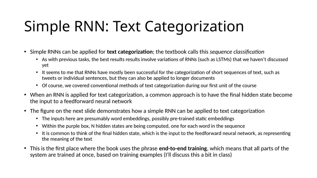ECE467: Natural Language Processing Recurrent - slide 24 of 45