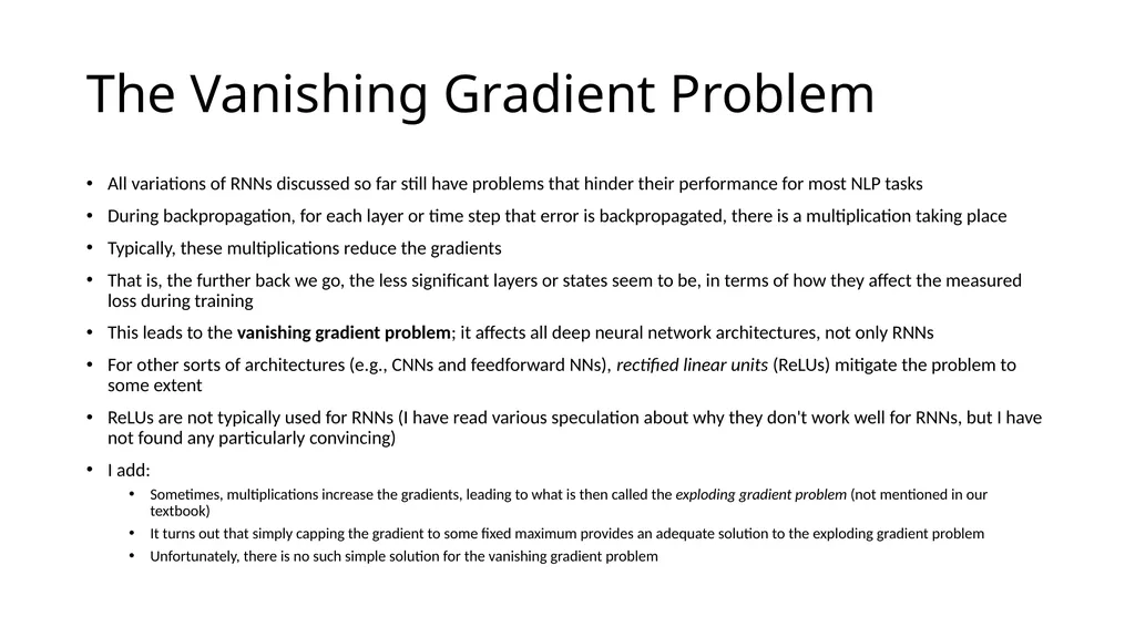 ECE467: Natural Language Processing Recurrent - slide 32 of 45
