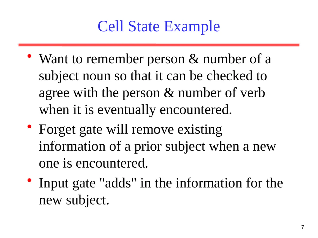 1 CS 388: Natural Language Processing: LSTM - slide 7 of 24