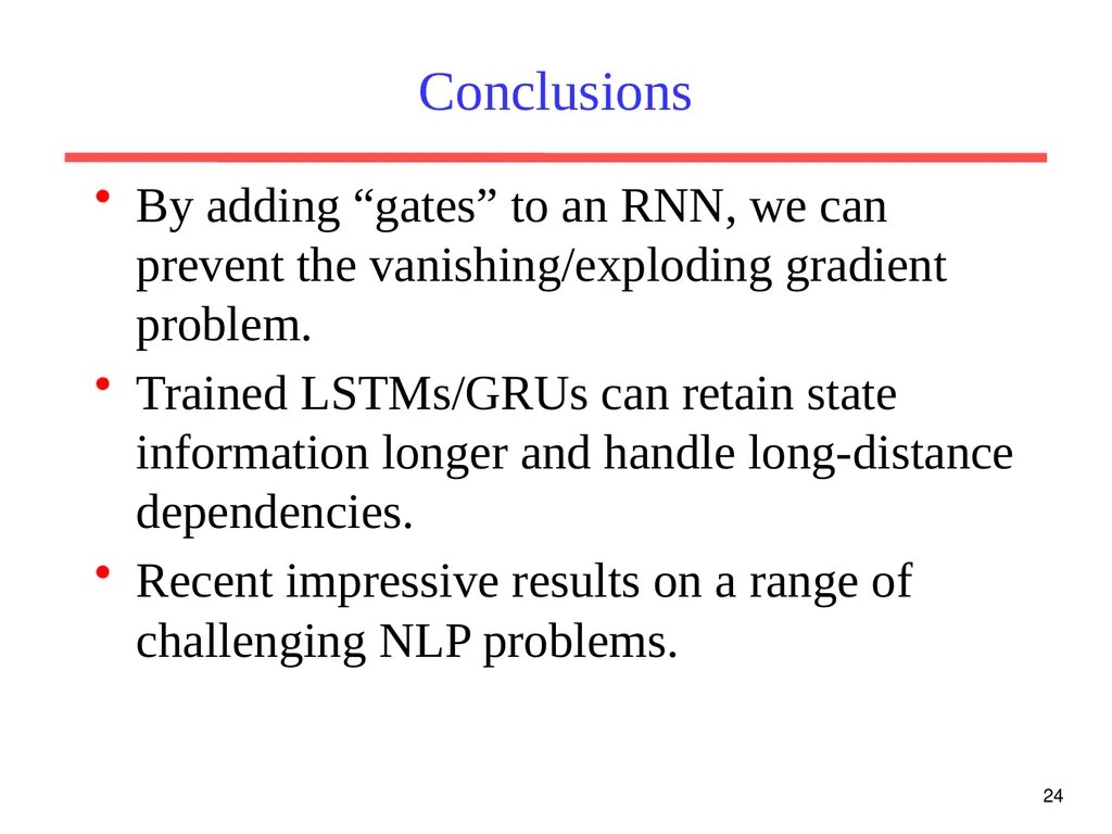 1 CS 388: Natural Language Processing: LSTM - slide 24 of 24