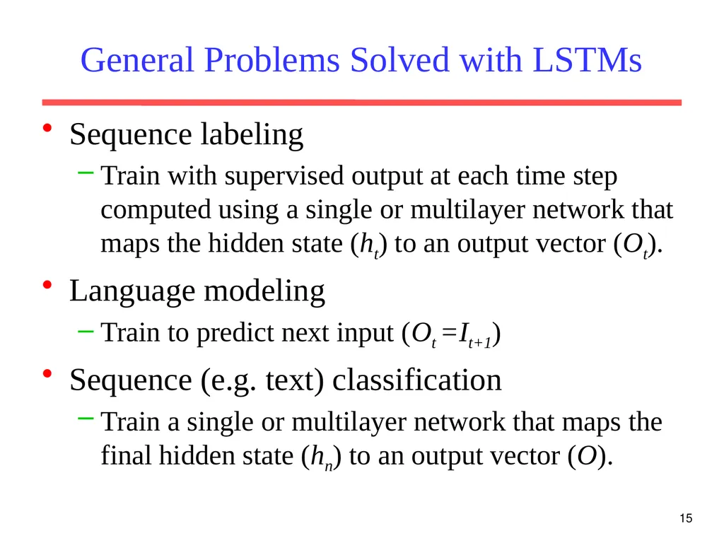 1 CS 388: Natural Language Processing: LSTM - slide 15 of 24