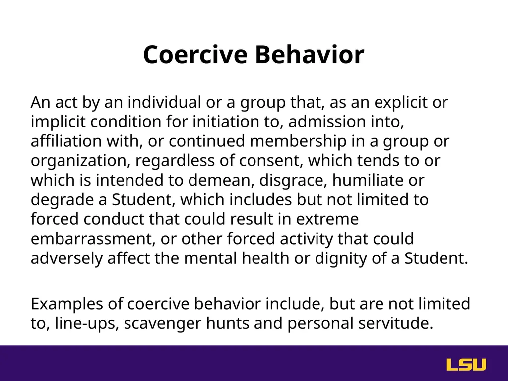 Do Something. Help stop hazing at LSU. High Risk - slide 12 of 36