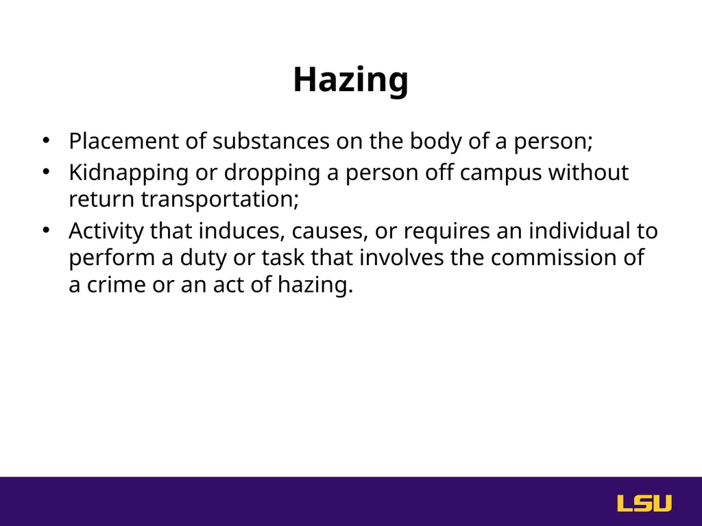 Do Something. Help stop hazing at LSU. High Risk - slide 11 of 36