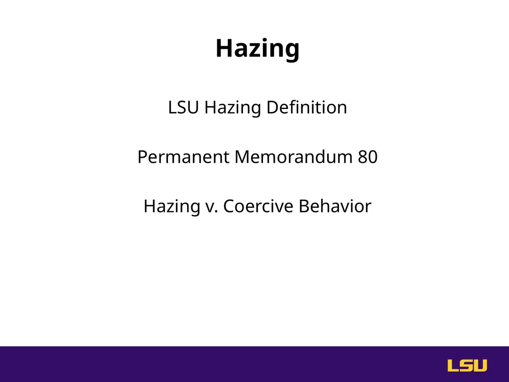 Do Something. Help stop hazing at LSU. High Risk - slide 6 of 36