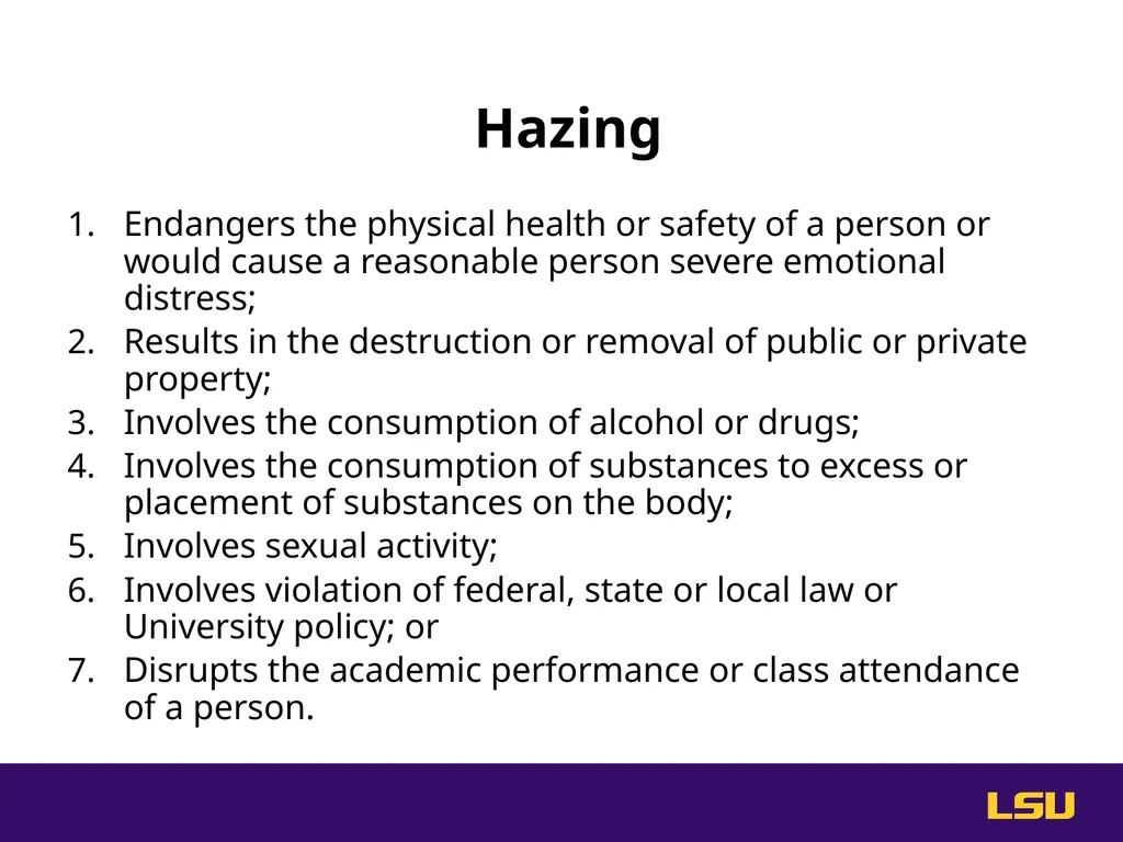 Do Something. Help stop hazing at LSU. High Risk - slide 8 of 36