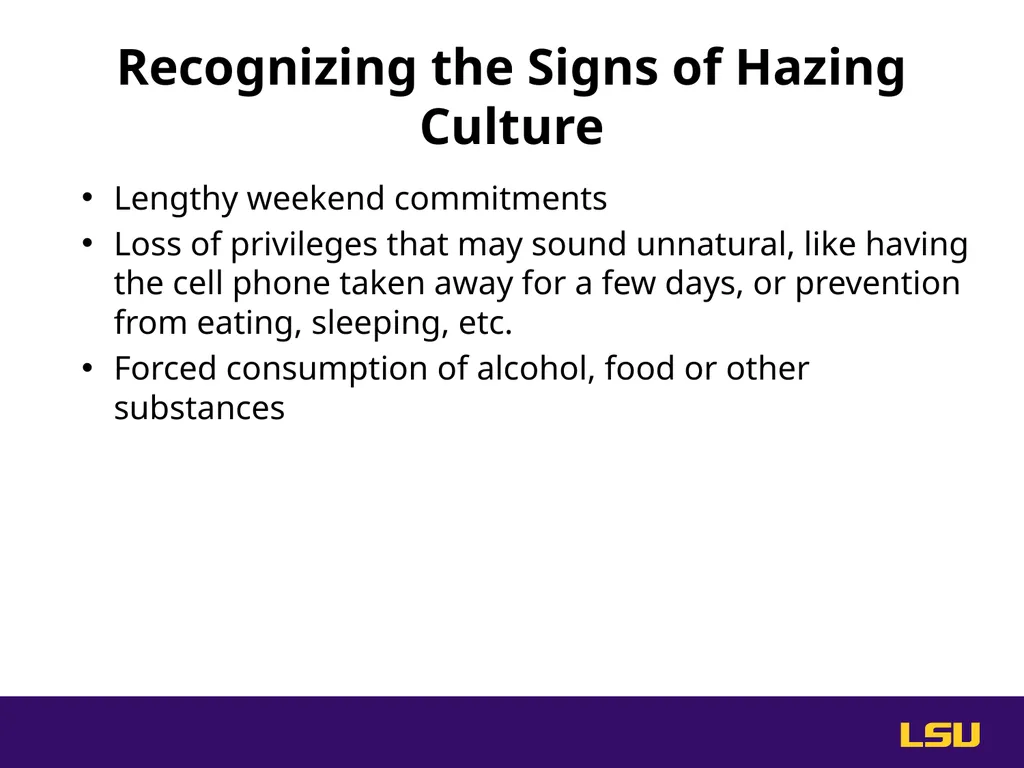 Do Something. Help stop hazing at LSU. High Risk - slide 16 of 36