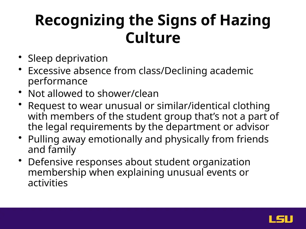 Do Something. Help stop hazing at LSU. High Risk - slide 15 of 36