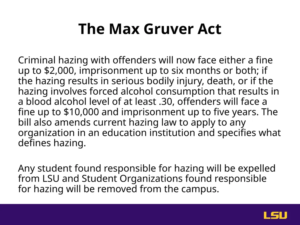 Do Something. Help stop hazing at LSU. High Risk - slide 14 of 36
