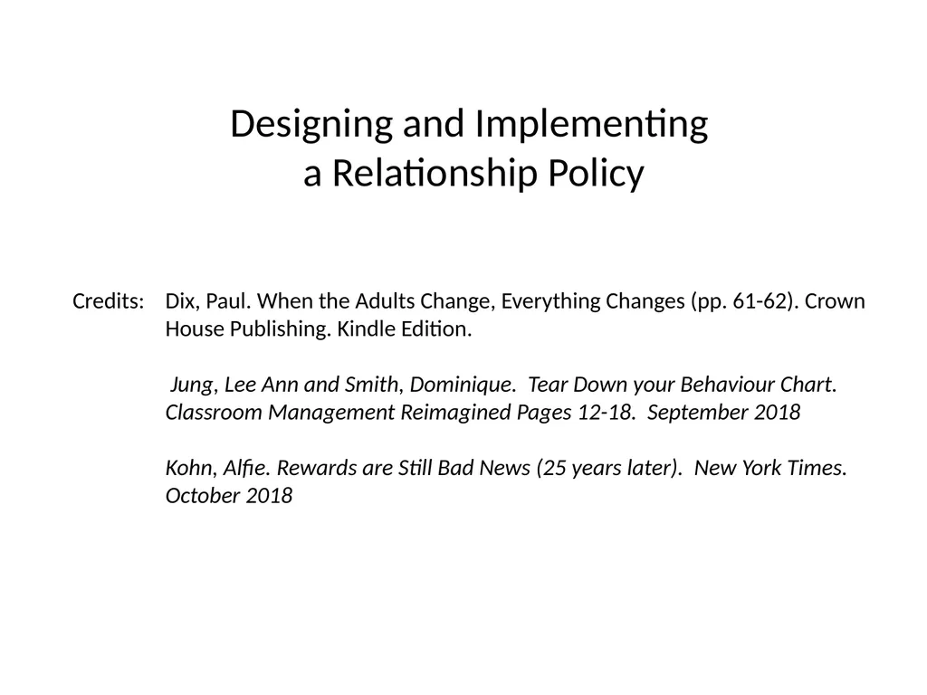 Designing and Implementing a Relationship Policy - slide 1 of 35