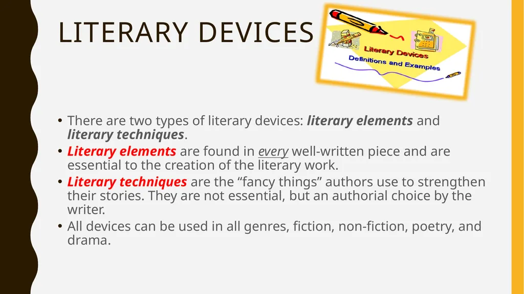 Literary Devices Literary Elements & Literary - slide 2 of 33