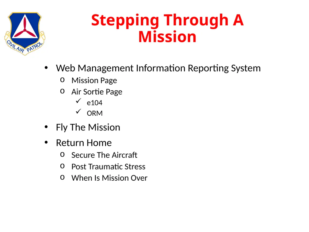 Intermediate Aircrew School Lt Col Bruce Brunkow - slide 125 of 143