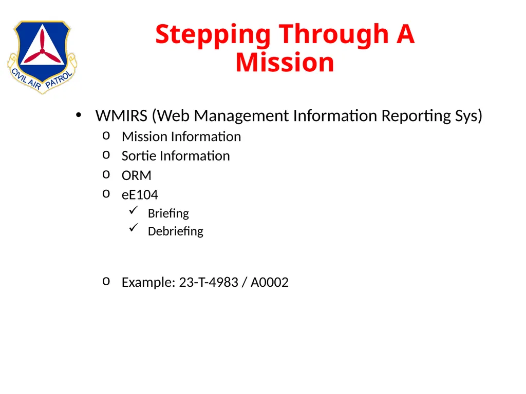 Intermediate Aircrew School Lt Col Bruce Brunkow - slide 138 of 143