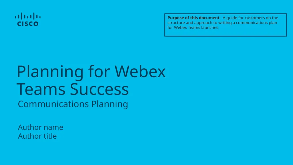 Author name Author title Communications Planning - slide 1 of 4