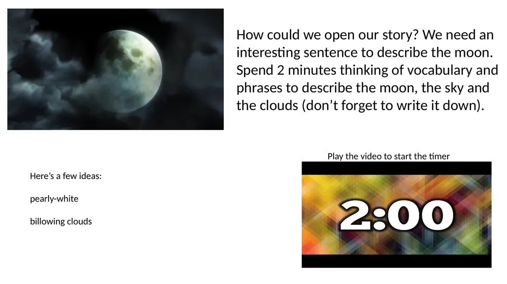 The Lighthouse Keeper Writing the opening to the - slide 4 of 7