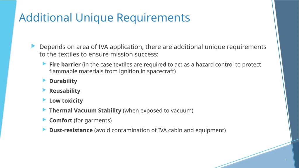 NASA’s Quest For Flame-Resistant (FR) Textiles - slide 8 of 10