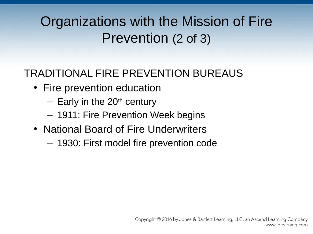 Chapter 2 Public Fire Prevention Organizations and - slide 6 of 36