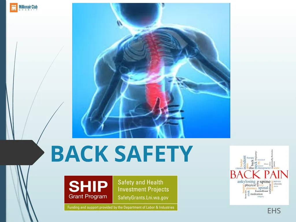 BACK SAFETY EHS Learning Objectives After - slide 1 of 17