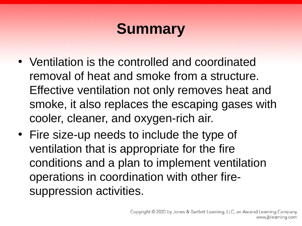 CHAPTER 13 Ventilation Knowledge Objectives - slide 104 of 117