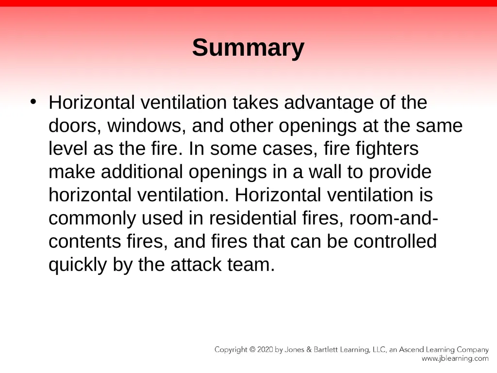 CHAPTER 13 Ventilation Knowledge Objectives - slide 107 of 117