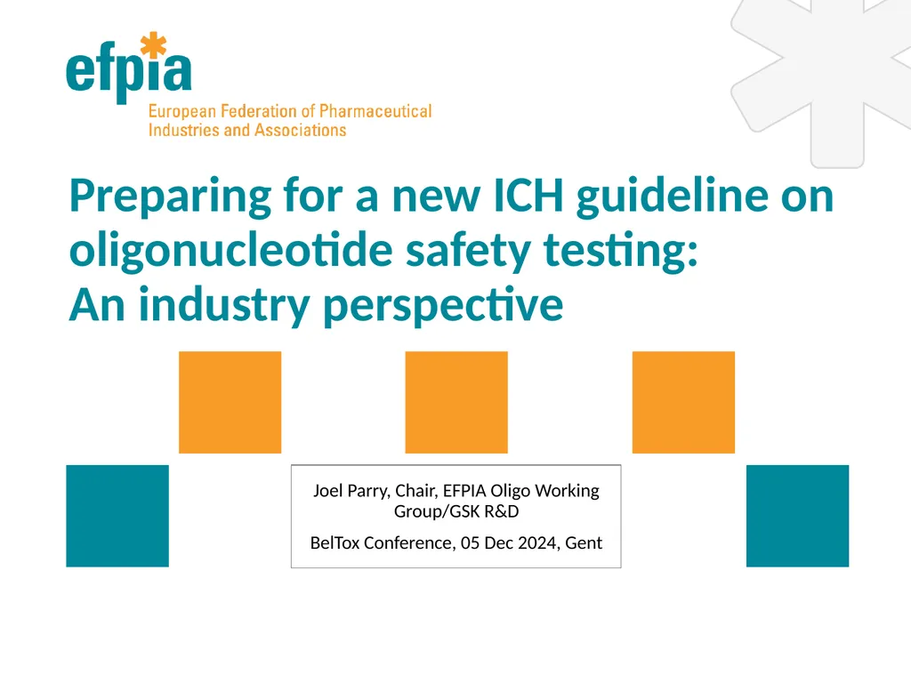 Preparing for a new ICH guideline on - slide 1 of 29
