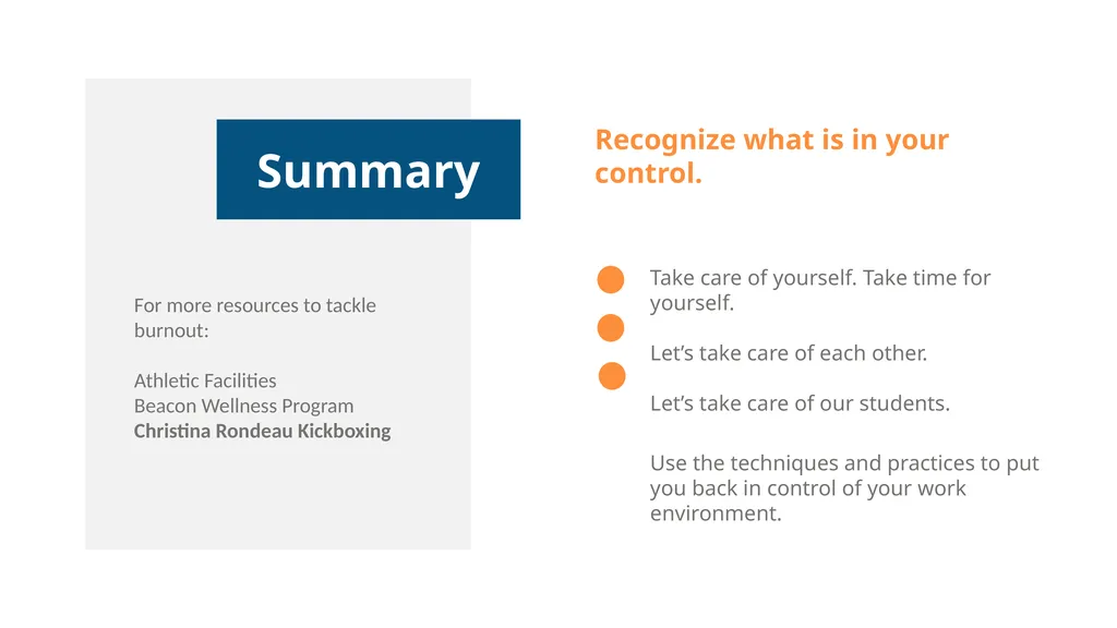 Burnout Understanding Burnout and How to Prevent - slide 14 of 14