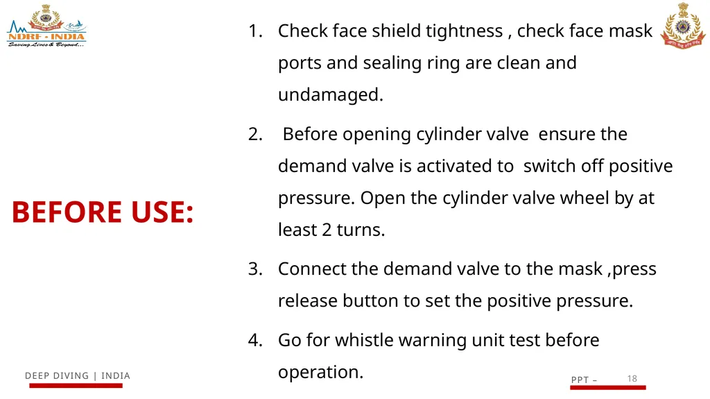 1 SCUBA AND ITS MAINTENANCE OBJECTIVE After - slide 18 of 42