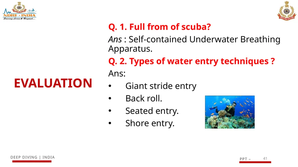 1 SCUBA AND ITS MAINTENANCE OBJECTIVE After - slide 41 of 42