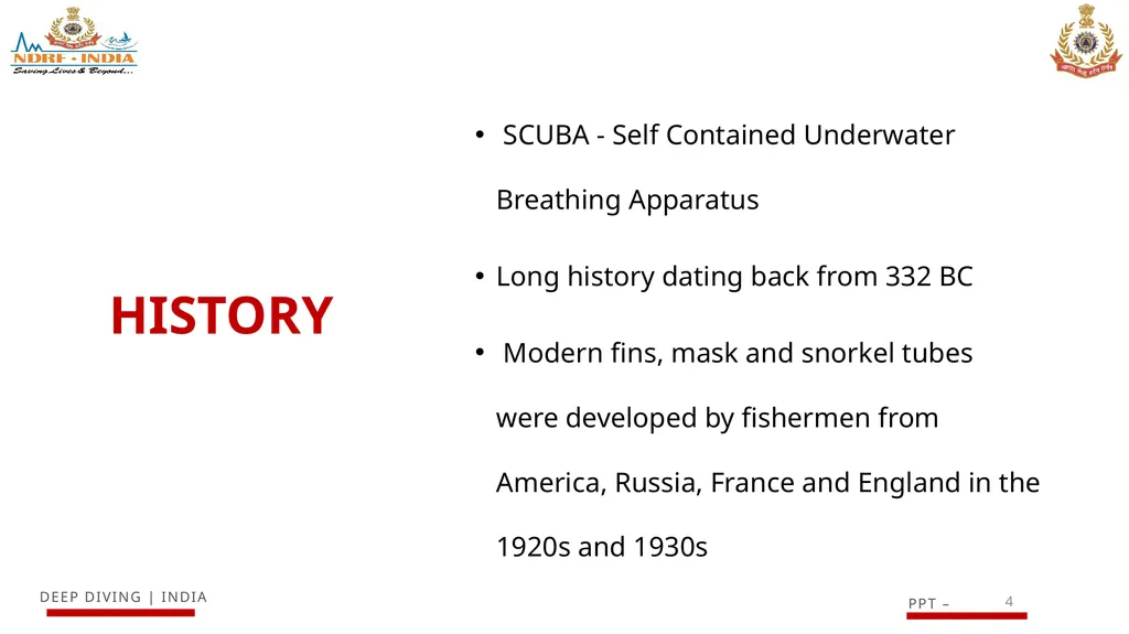 1 SCUBA AND ITS MAINTENANCE OBJECTIVE After - slide 4 of 42