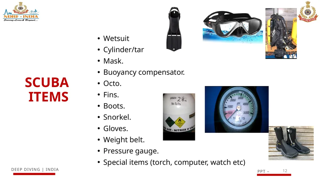 1 SCUBA AND ITS MAINTENANCE OBJECTIVE After - slide 12 of 42