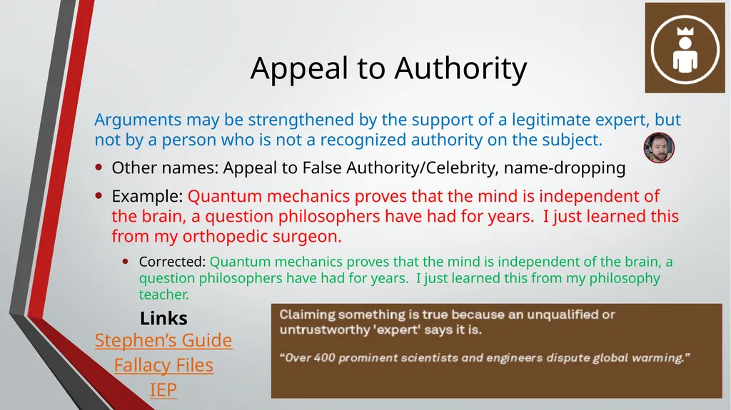 Inductive Arguments: Fallacies ID1050– - slide 11 of 17