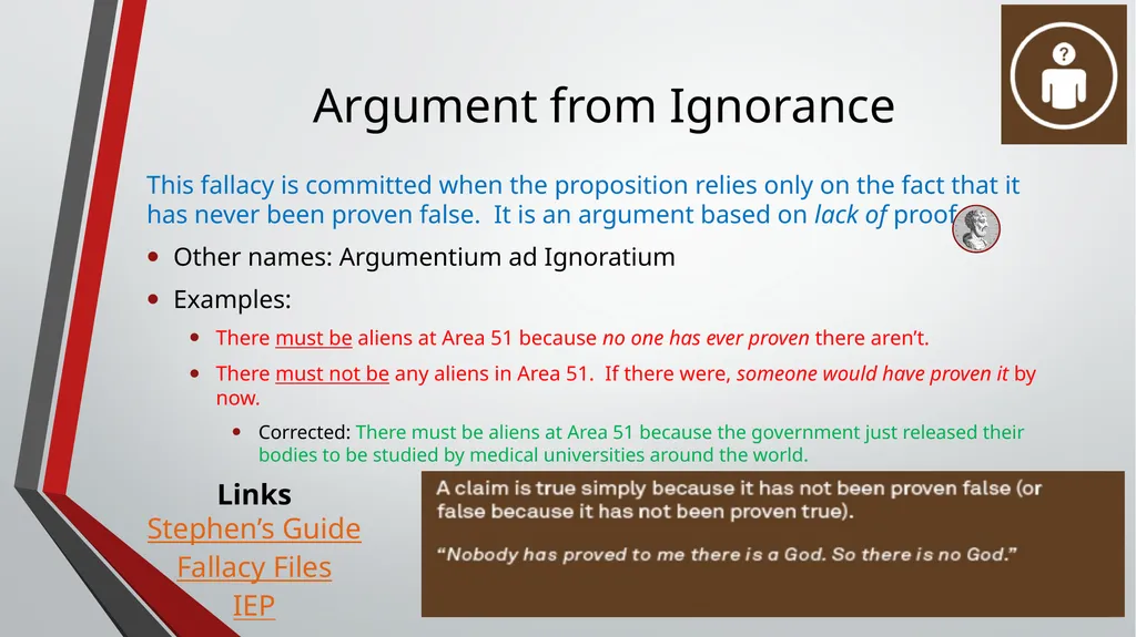 Inductive Arguments: Fallacies ID1050– - slide 9 of 17