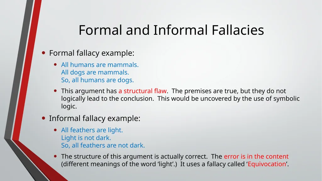 Inductive Arguments: Fallacies ID1050– - slide 4 of 17