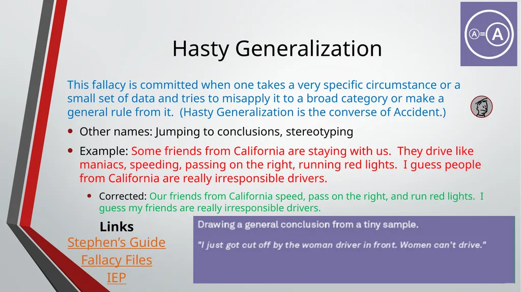 Inductive Arguments: Fallacies ID1050– - slide 13 of 17