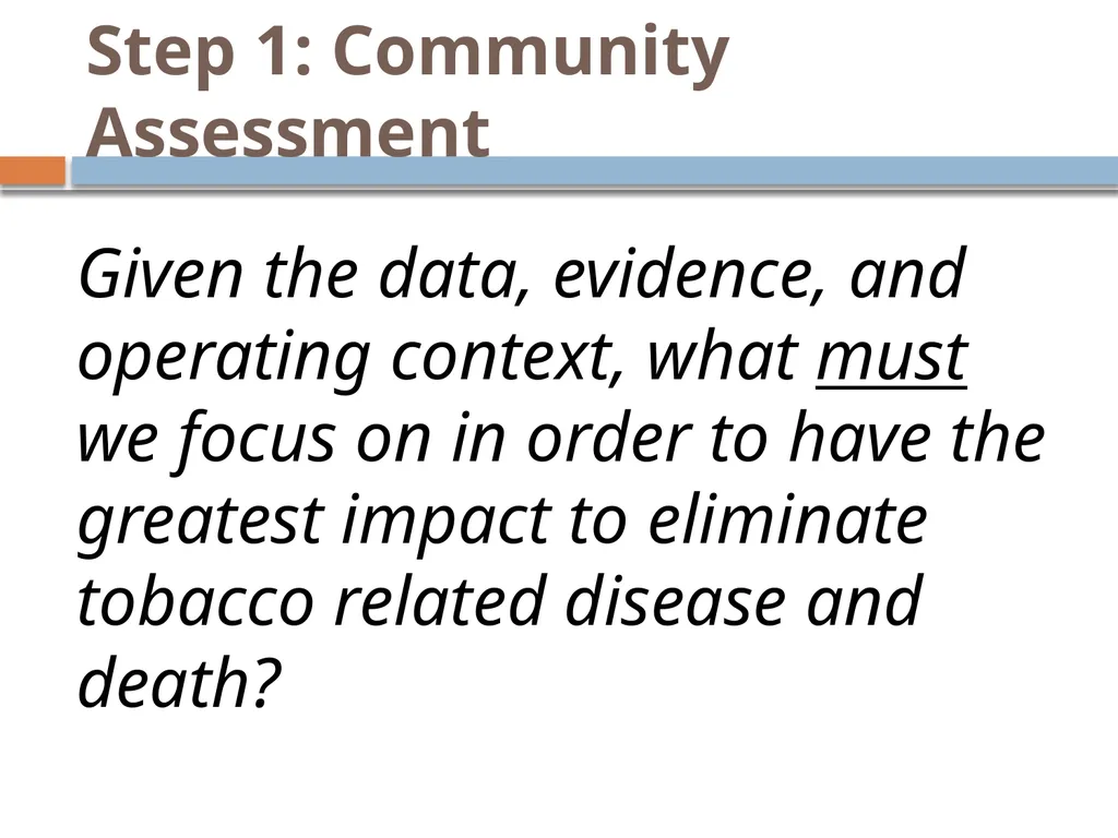 Selecting strategies to prevent and reduce TOBACCO - slide 17 of 85