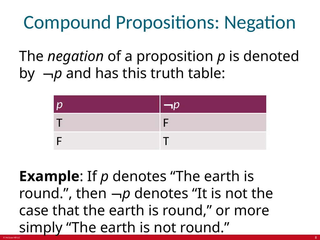 The Foundations: Logic and Proofs Chapter 1, Part - slide 8 of 64
