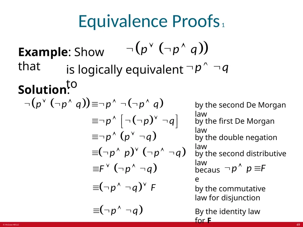 The Foundations: Logic and Proofs Chapter 1, Part - slide 49 of 64