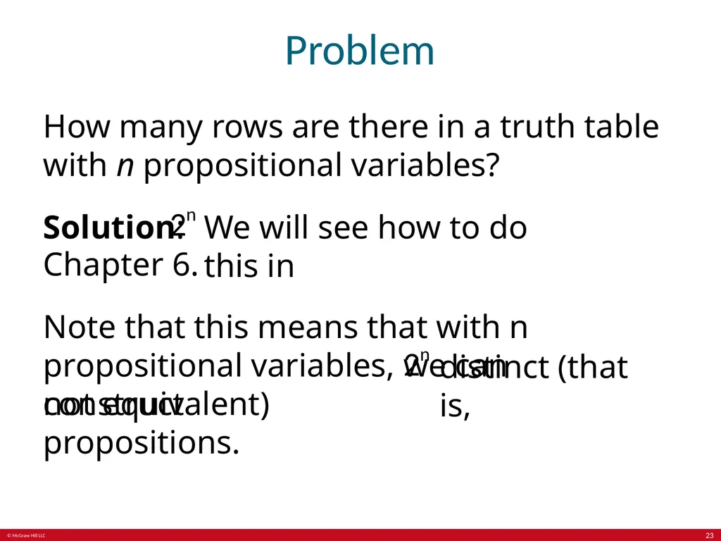 The Foundations: Logic and Proofs Chapter 1, Part - slide 23 of 64