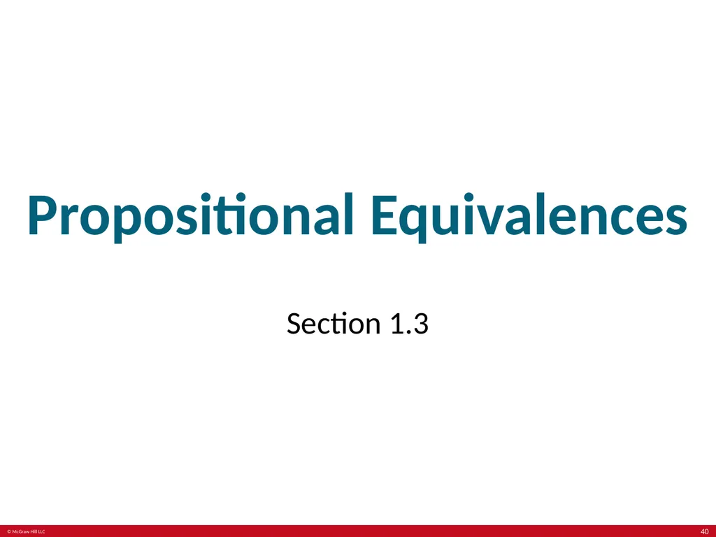The Foundations: Logic and Proofs Chapter 1, Part - slide 40 of 64