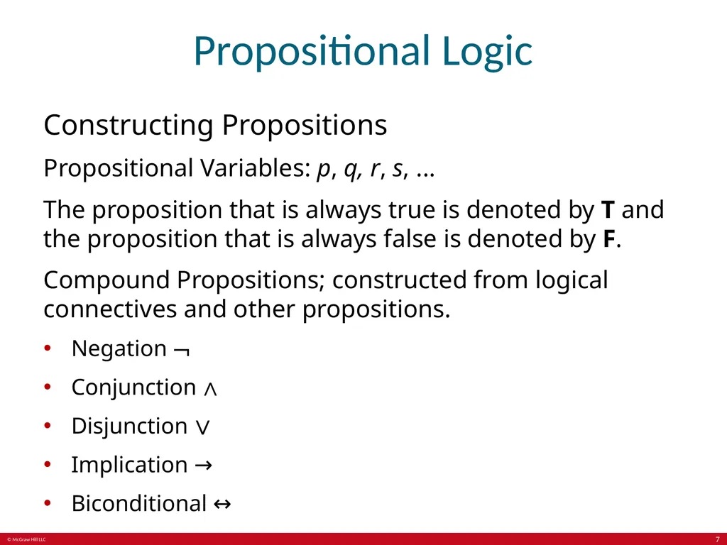 The Foundations: Logic and Proofs Chapter 1, Part - slide 7 of 64