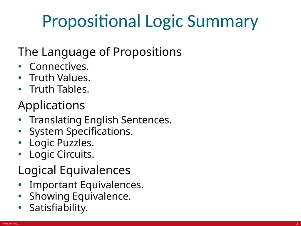 The Foundations: Logic and Proofs Chapter 1, Part - slide 3 of 64