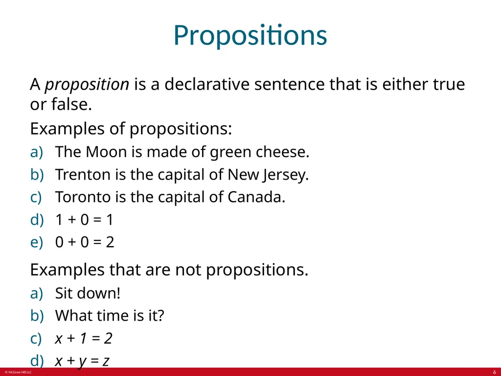 The Foundations: Logic and Proofs Chapter 1, Part - slide 6 of 64