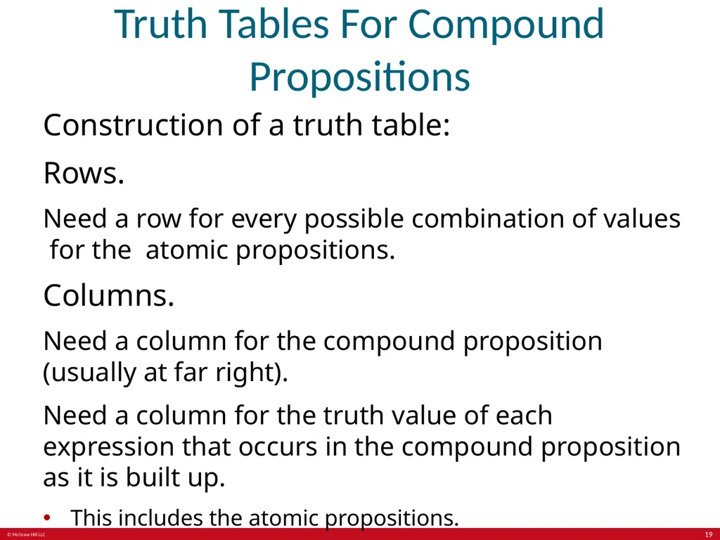 The Foundations: Logic and Proofs Chapter 1, Part - slide 19 of 64