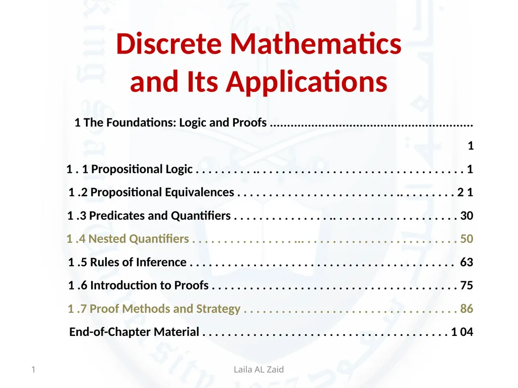 Discrete Mathematics and Its Applications 1 The - slide 1 of 30