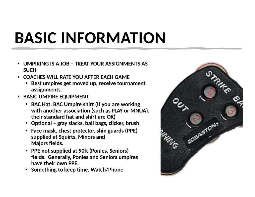 2025 UMPIRE TRAINING INTRODUCTION BAC – Carrie - slide 8 of 61