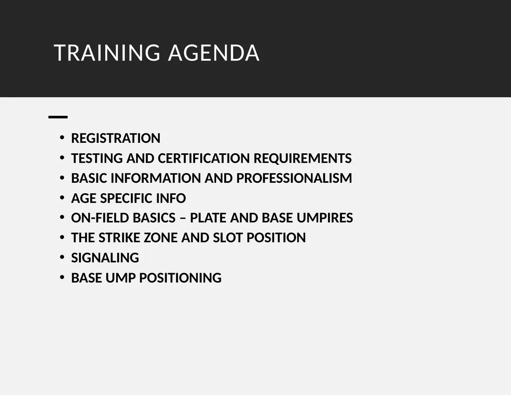 2025 UMPIRE TRAINING INTRODUCTION BAC – Carrie - slide 3 of 61