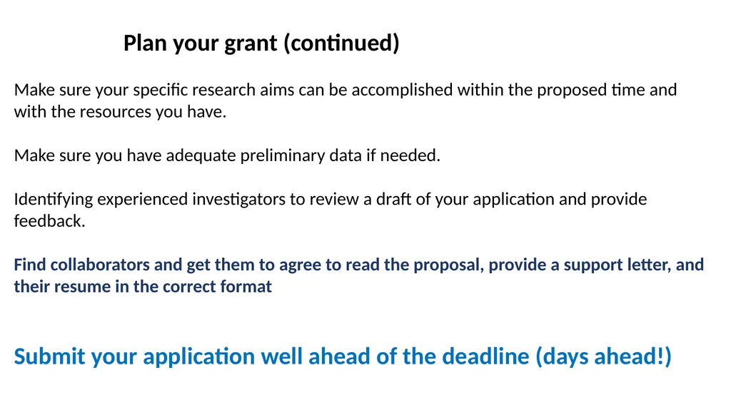 Grant writing Lots of resources on line and in - slide 16 of 69