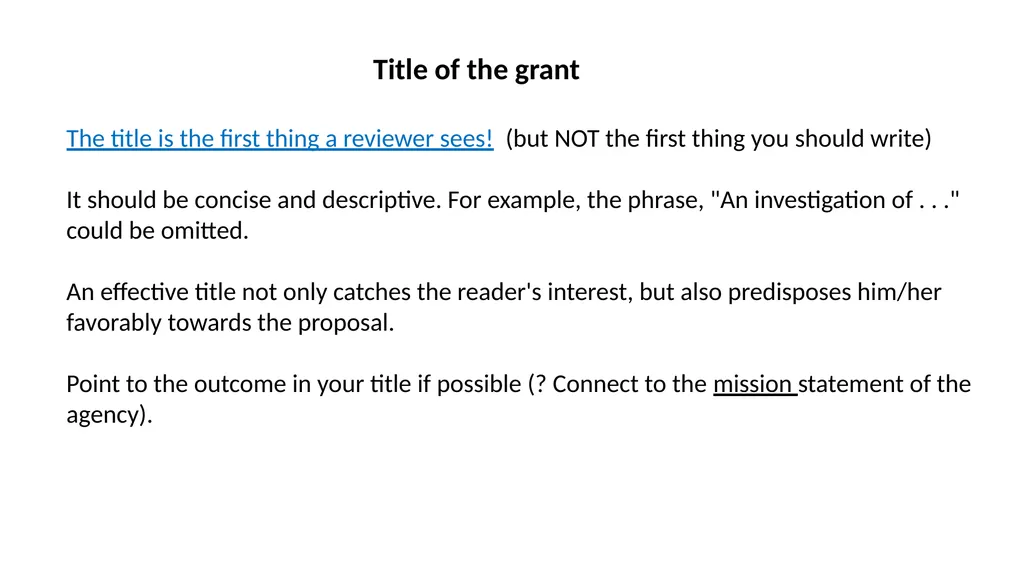 Grant writing Lots of resources on line and in - slide 42 of 69
