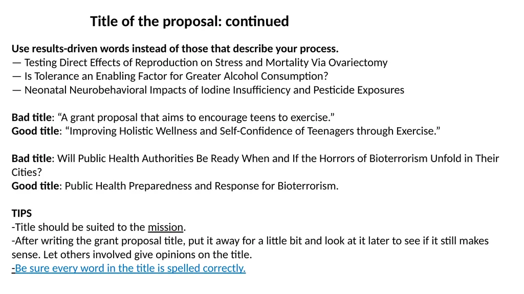 Grant writing Lots of resources on line and in - slide 44 of 69