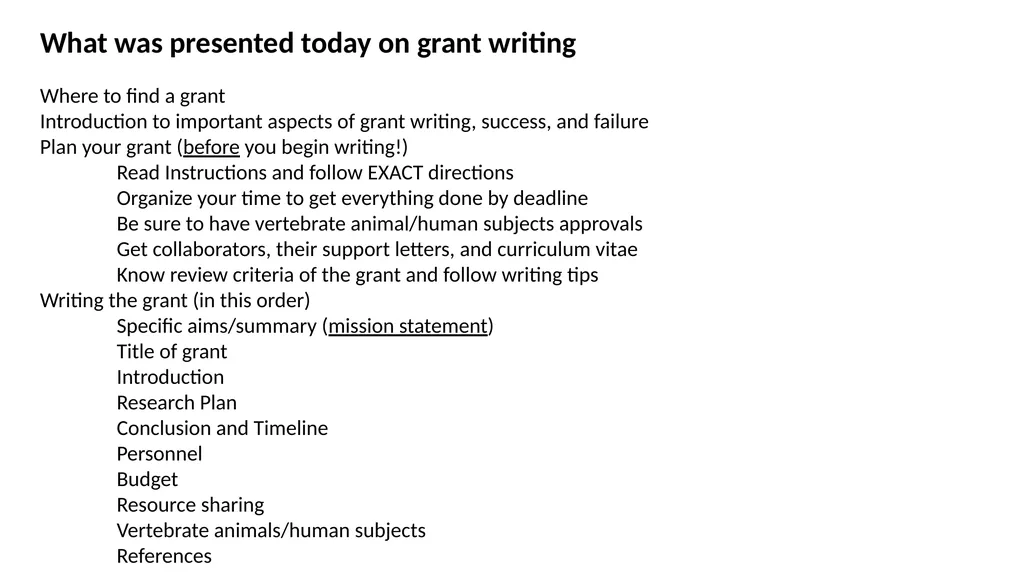 Grant writing Lots of resources on line and in - slide 68 of 69