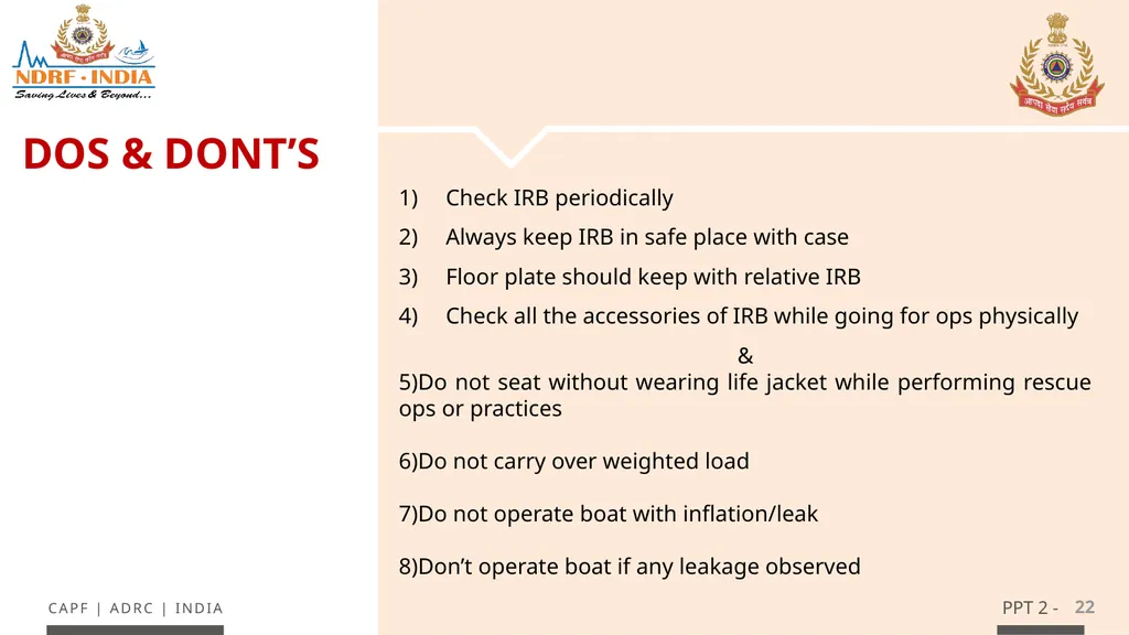 - 1 LESSON 4 (INFLATABLE RUBBERIZED BOAT) ANDOBM - - slide 22 of 61